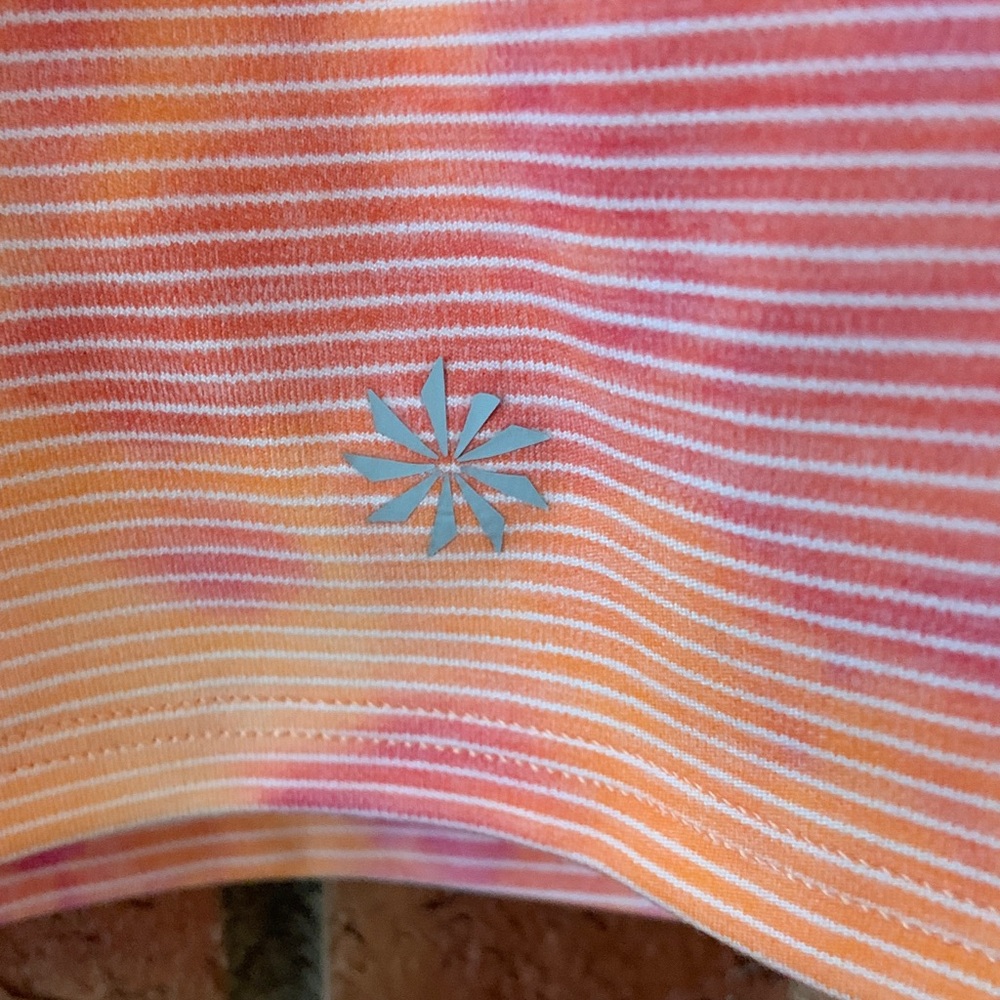 Athleta Orange Pink Sherbet Tie-Dye Sleeveless Crop Top Sports Bra - Picture 6 of 8
